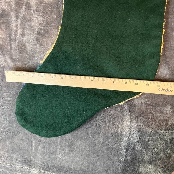 Hand-Hooked Latchhook Giant Wool 36" Santa Christmas Stocking Felted Wood - Picture 5 of 6